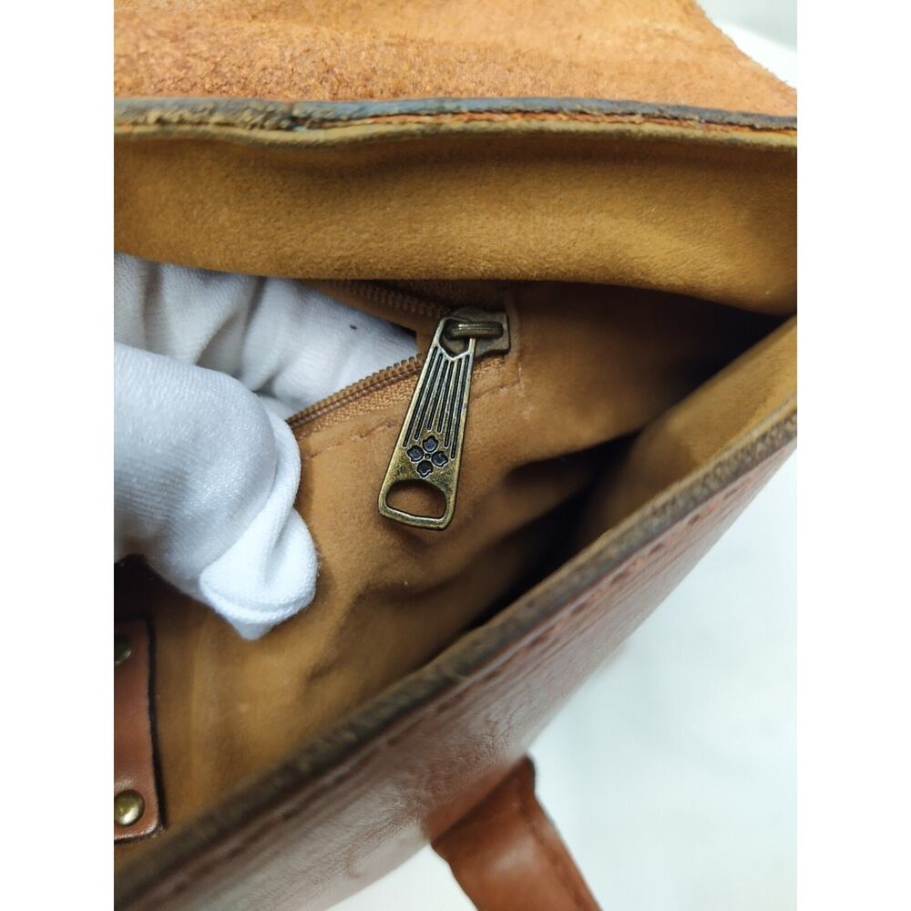 Patricia Nash New Tan Leather With Tag Double Handles Satchel Shoulder Bag - Picture 14 of 16